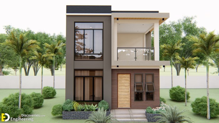 Desain rumah lantai 2 minimalis ukuran 4x6