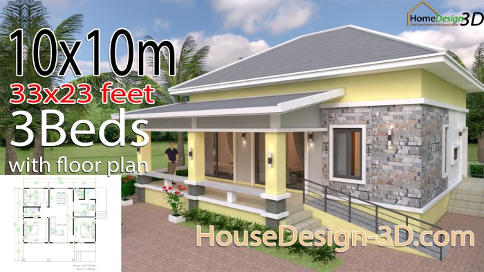 Desain rumah lantai 2 untuk tanah 10x10