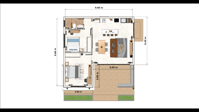 Desain rumah lebar 9 m