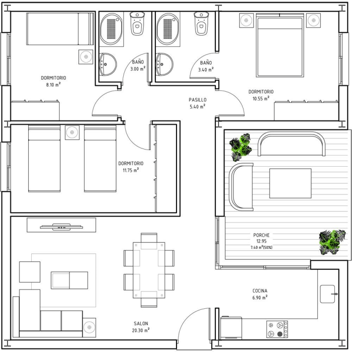 Desain rumah kost sederhana 120 meter