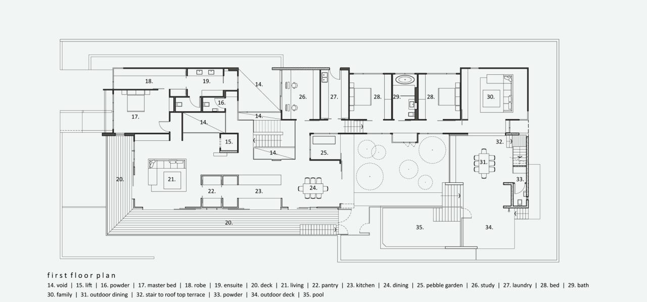 Desain rumah kost 40 kamar