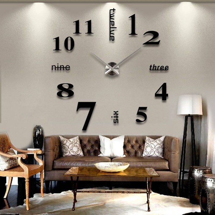 Wall clock unique large clocks living room 100cm most